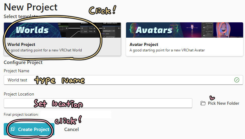 (1) Check Worlds and then Check Configure Project