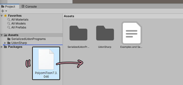 (1) Drag Shader into project